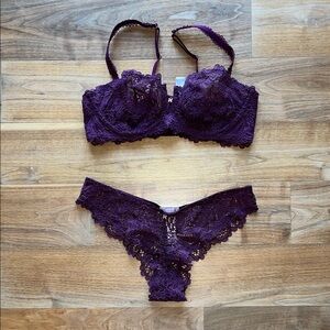 New Without Tags 100% Unworn Savage X Fenty Purple Lace Lingerie Set